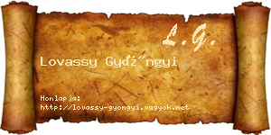Lovassy Gyöngyi névjegykártya
